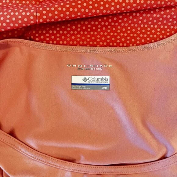 Columbia Womens Omni-Shade Sun Protection Dress Medium Pink and Coral Polka Dot - Picture 8 of 11